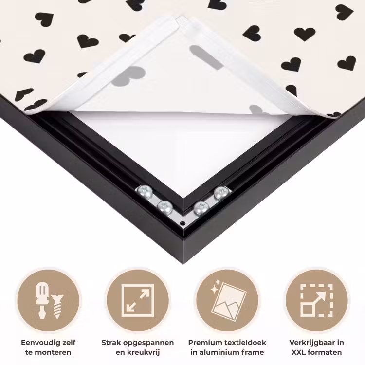 Valentijn - Liefde - Zwart - Wit Textielframe zwart klein 947 -USP_feed_closeupNL