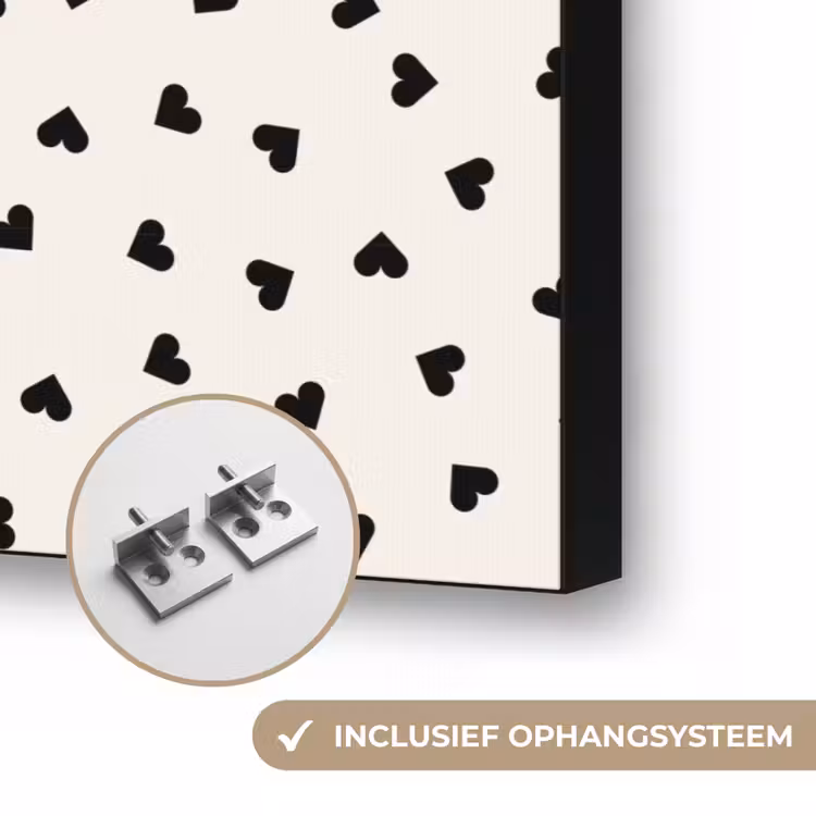 Valentijn - Liefde - Zwart - Wit Textielframe zwart klein 947 -USP_ophangsysteemNL