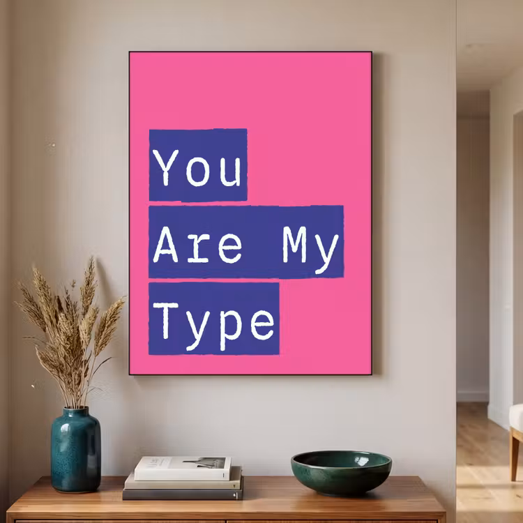 Valentijn - Tekst - Love Textielframe - compleet frame klein -sfeer1
