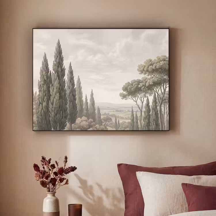 Vallei - Bos - Natuur - Groen Textielframe zwart klein -sfeer1