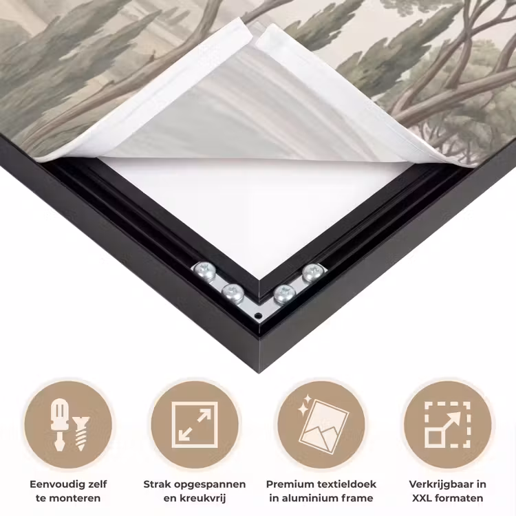 Vallei - Bos - Natuur - Groen Textielframe zwart klein -USP_feed_closeupNL