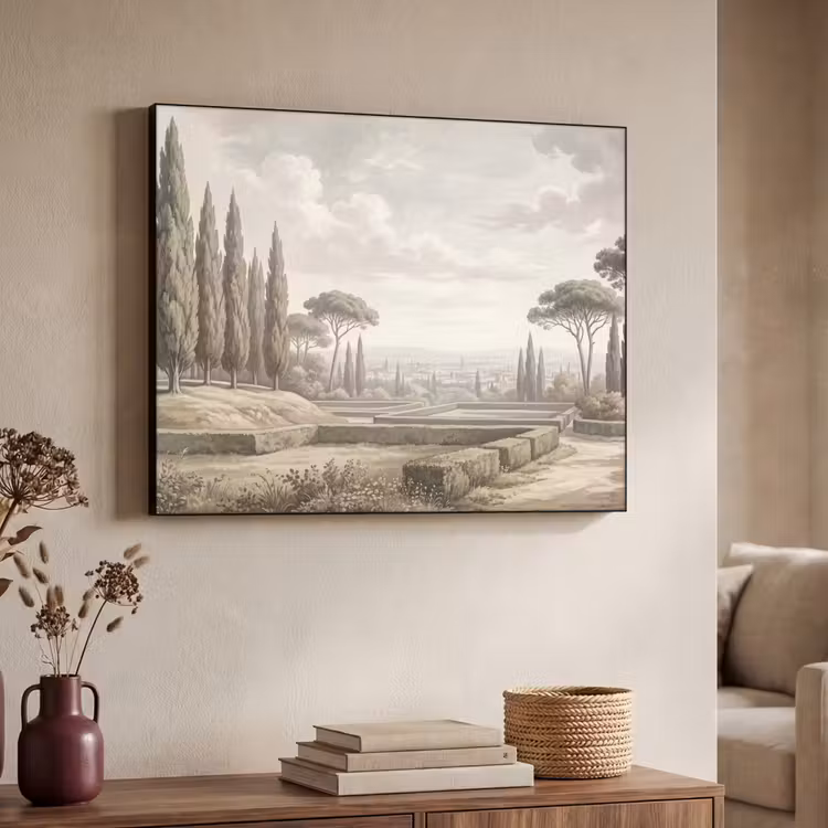 Vallei - Tuin - Natuur - Groen Textielframe zwart klein -sfeer3