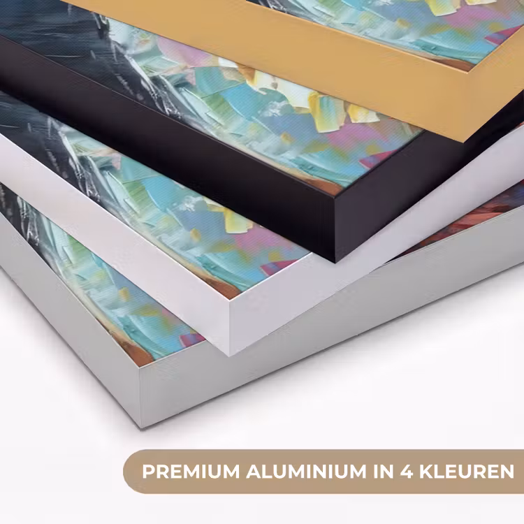 Varken - Olieverf - Dieren - Kunst Textielframe zwart klein -USP_kleurenNL