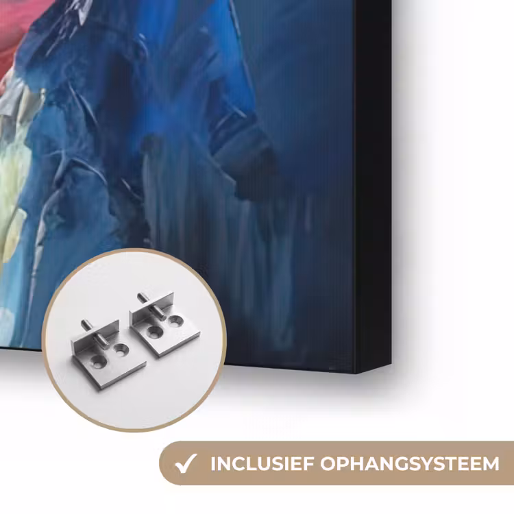 Varken - Olieverf - Dieren - Kunst Textielframe zwart klein -USP_ophangsysteemNL