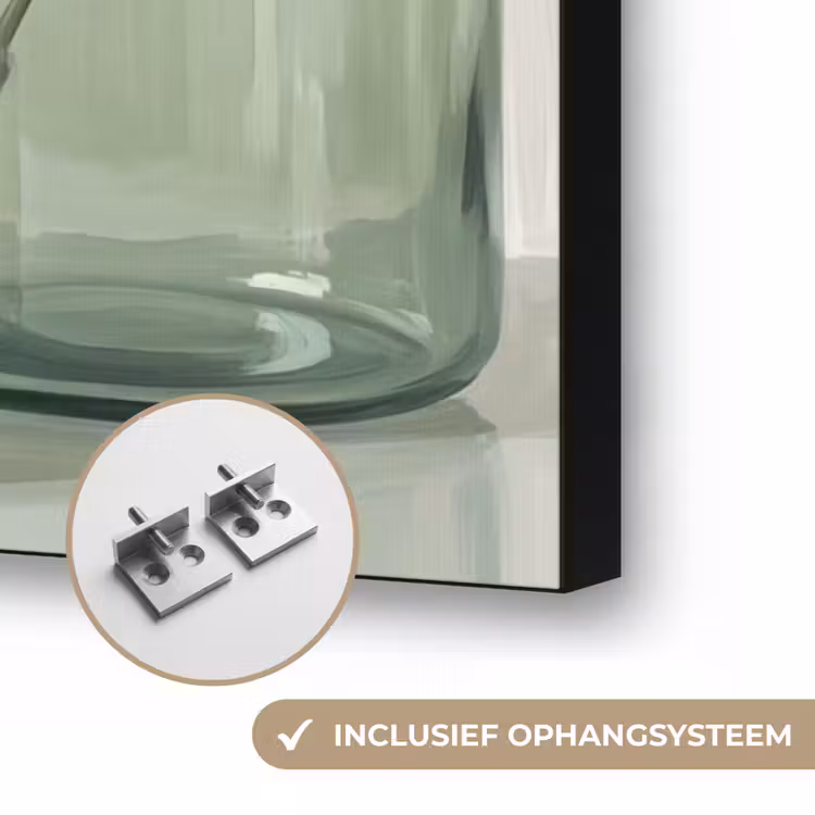 Vazen - Bladeren - Groen Textielframe zwart klein -USP_ophangsysteemNL