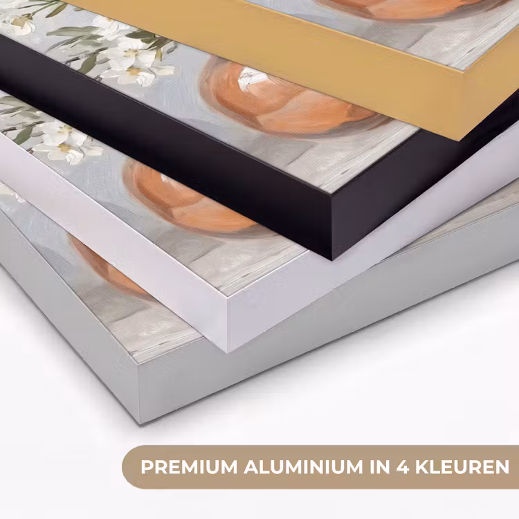 Vazen - Bloemen - Oranje Textielframe zwart klein -USP_kleurenNL