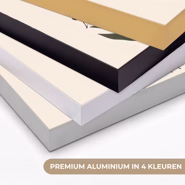 Veldbloemen - Stengels - Blaadjes - Groen Textielframe zwart klein -USP_kleurenNL