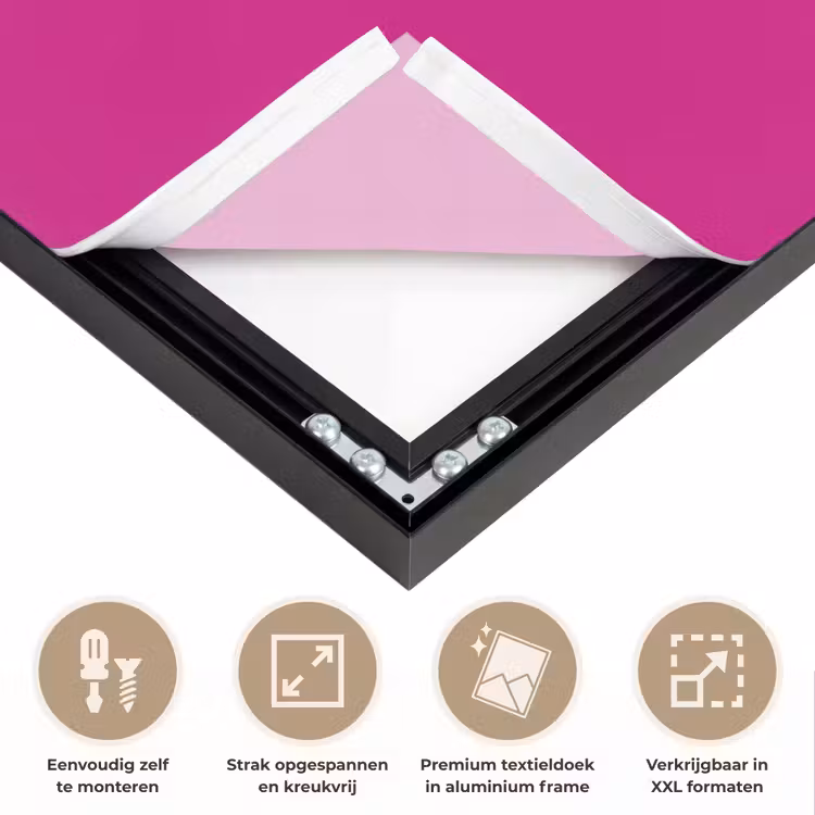 Velvet - Magenta - Roze Textielframe zwart klein 947 -USP_feed_closeupNL