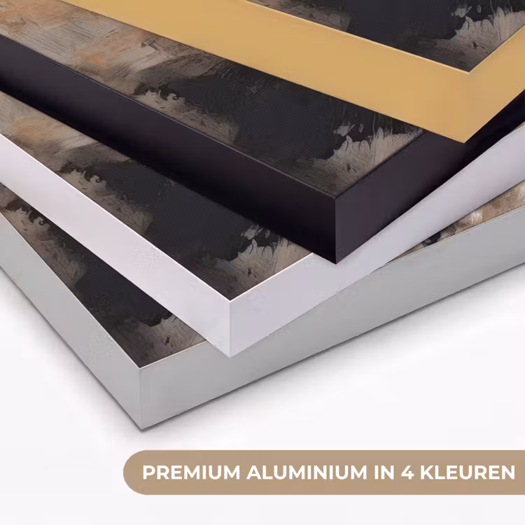 Verf - Abstract - Beige - Kunst Textielframe zwart klein -USP_kleurenNL