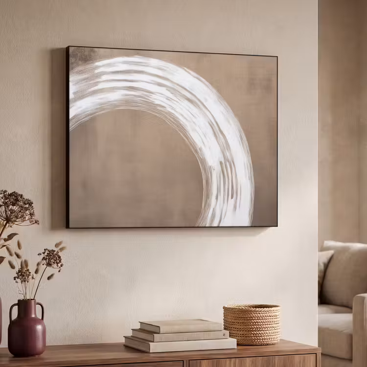 Verf - Bruin - Japandi Textielframe - compleet frame klein -sfeer3