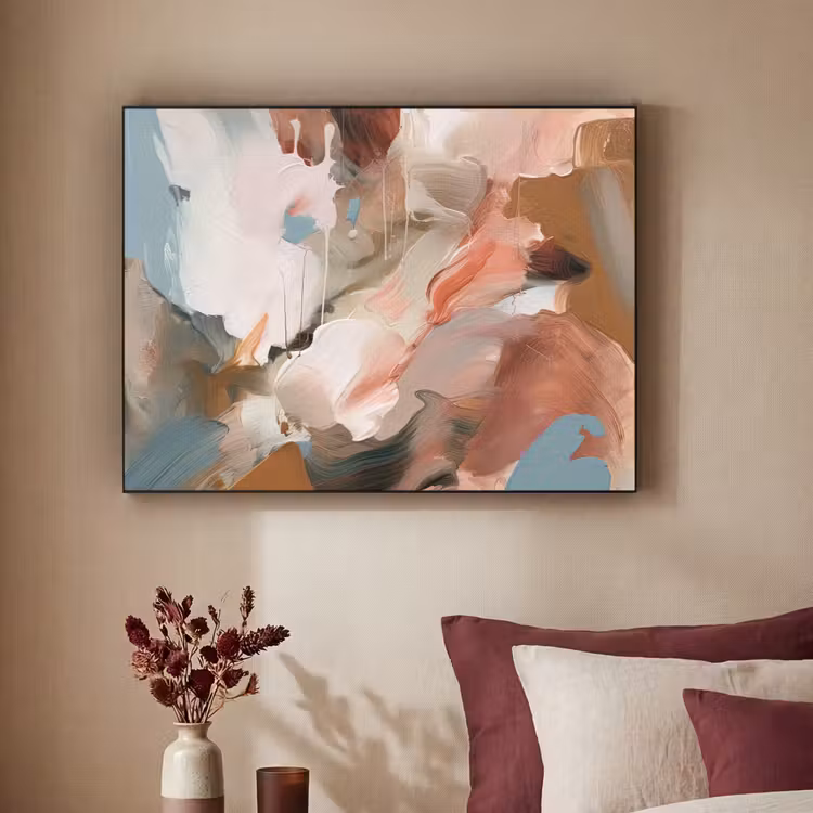 Verf - Kleuren - Abstract - Kunst Textielframe zwart klein -sfeer1