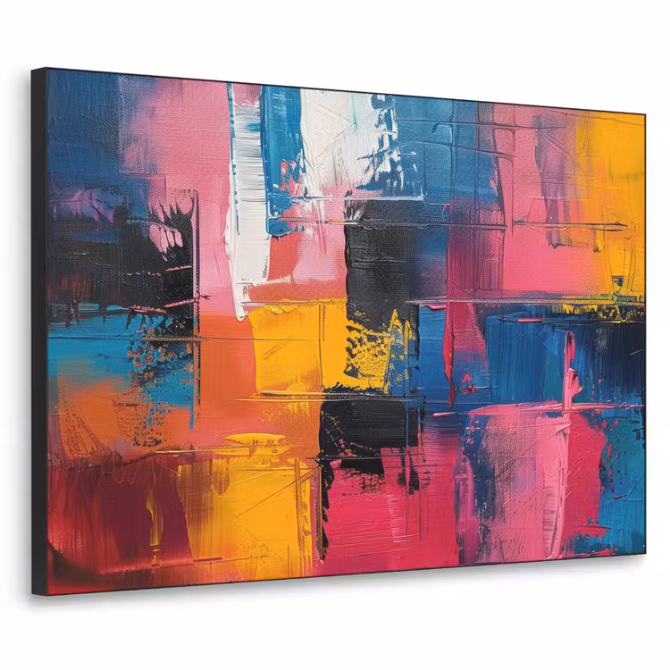 Verflook - Kunst - Modern - Abstract Textielframe - compleet frame klein -3d