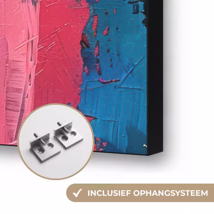 Verflook - Kunst - Modern - Abstract Textielframe zwart klein -USP_ophangsysteemNL