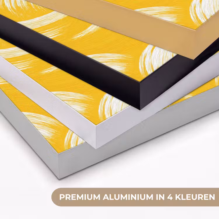 Verfstreken - Abstract - Dynamisch - Geel Textielframe zwart klein 947 -USP_kleurenNL