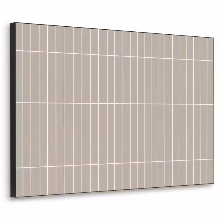 Verticaal - Wandtegel - Licht Beige Textielframe zwart klein 947 -3d