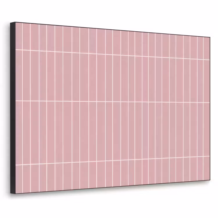 Verticaal - Wandtegel - Lichtroze Textielframe zwart klein 947 -3d
