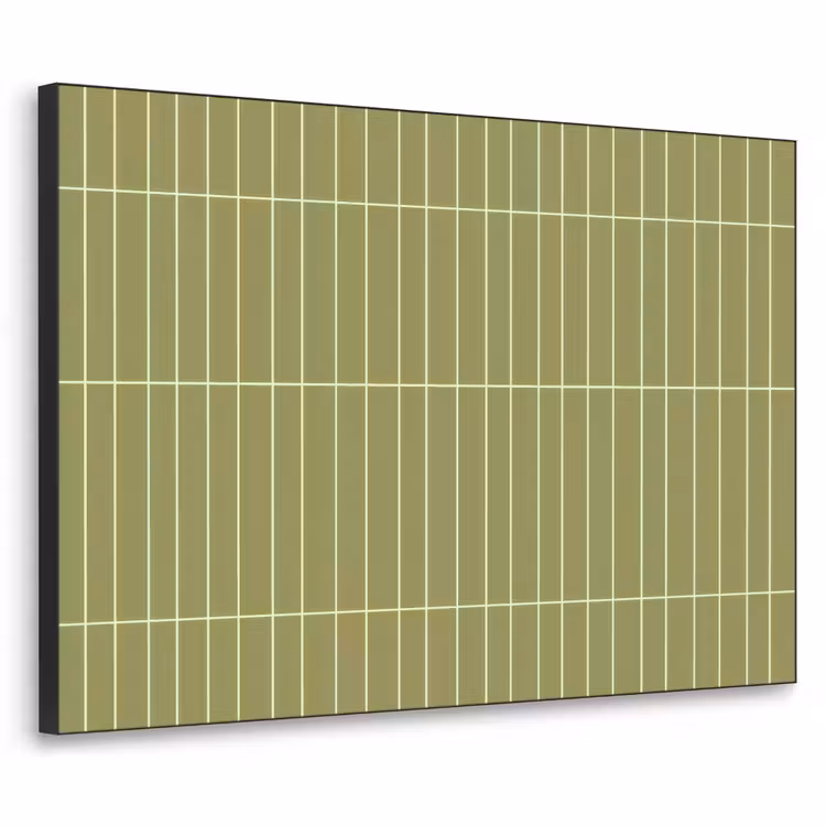 Verticaal - Wandtegel - Olijfgroen Textielframe zwart klein 947 -3d