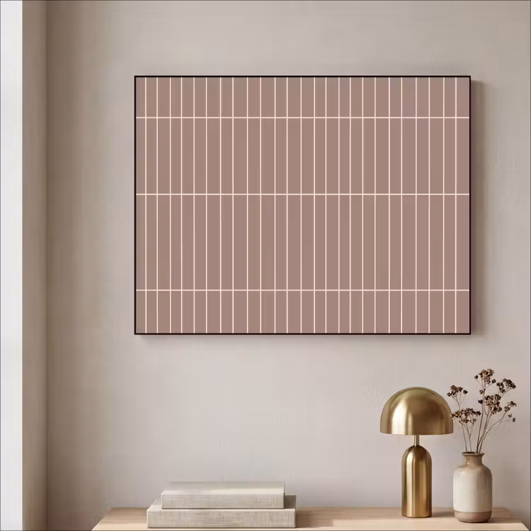 Verticaal - Wandtegel - Terracotta Textielframe zwart klein 947 -sfeer2