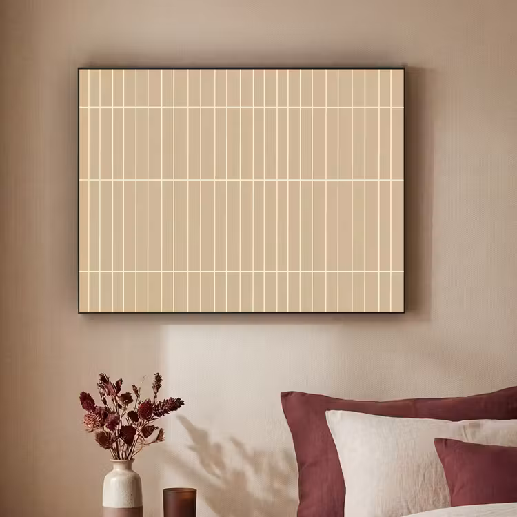 Verticaal - Wandtegel - Zand - Beige Textielframe zwart klein 947 -sfeer1