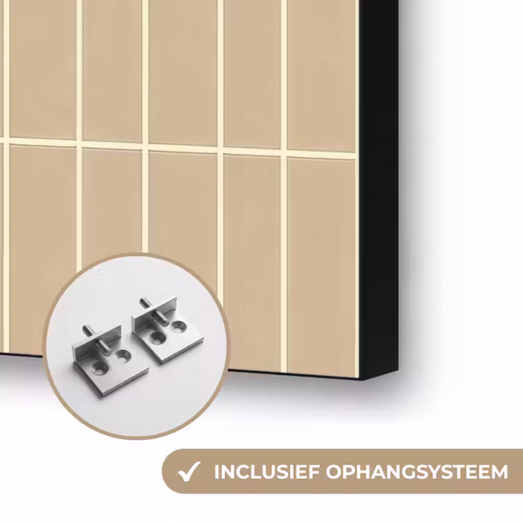 Verticaal - Wandtegel - Zand - Beige Textielframe zwart klein 947 -USP_ophangsysteemNL