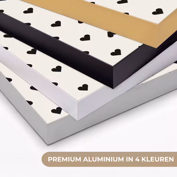 Vet - Liefde - Wit - Zwart Textielframe zwart klein 947 -USP_kleurenNL