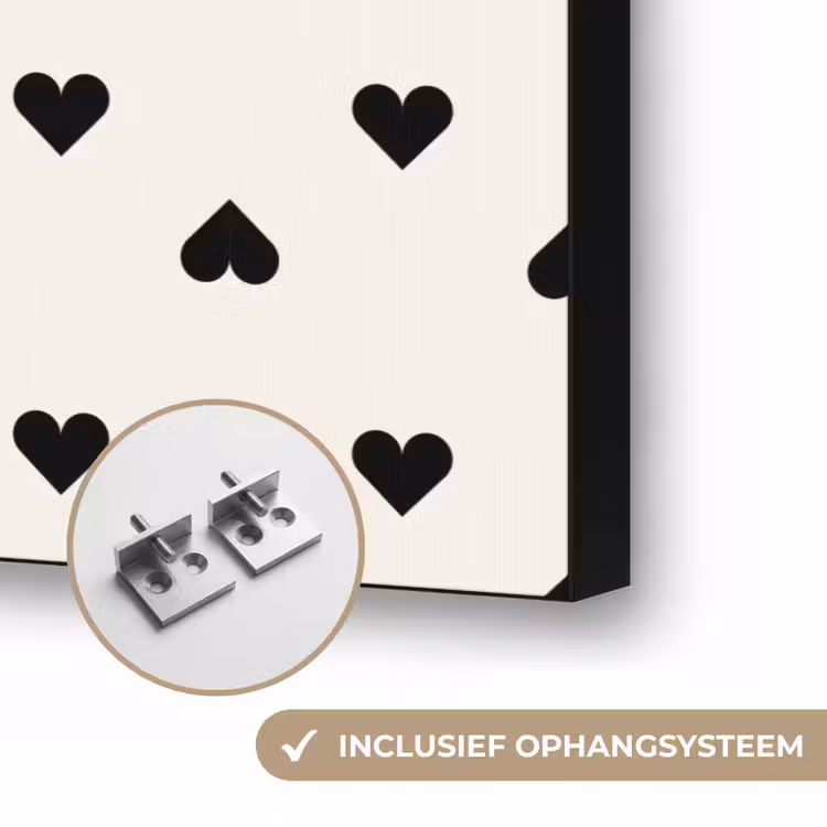 Vet - Liefde - Wit - Zwart Textielframe zwart klein 947 -USP_ophangsysteemNL