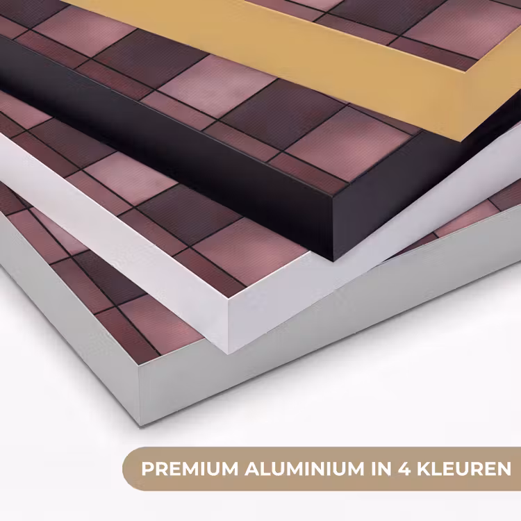 Vierkant - Tegel - Patroon - Paars Textielframe zwart klein 947 -USP_kleurenNL