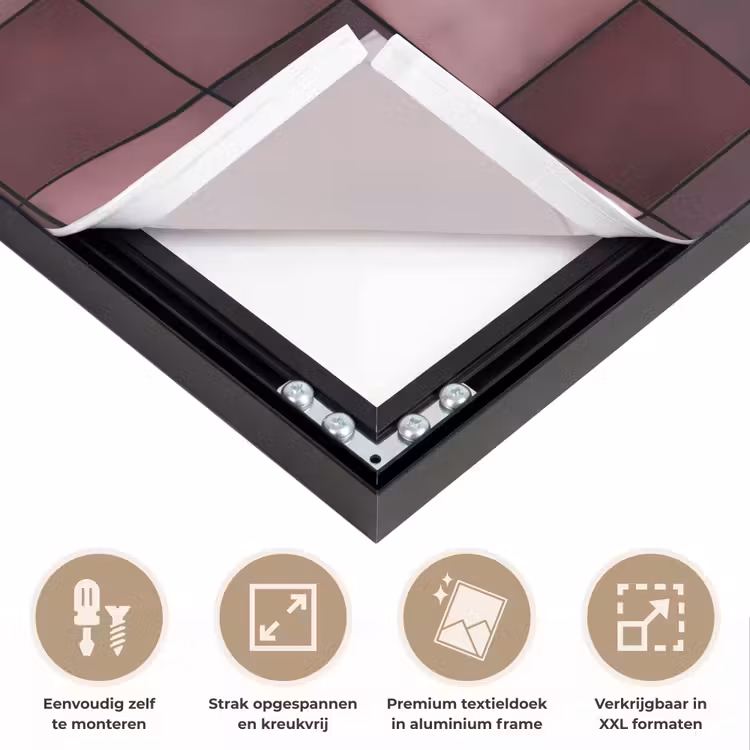 Vierkant - Tegel - Patroon - Paars Textielframe zwart klein 947 -USP_feed_closeupNL