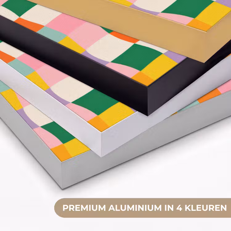 Vierkanten - Kleurrijk - Golvend Textielframe zwart klein -USP_kleurenNL