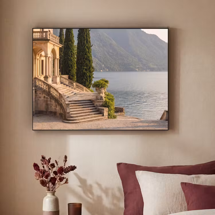 Art frame - Villa - water -trappen - Villa - water -trappen Textielframe zwart klein