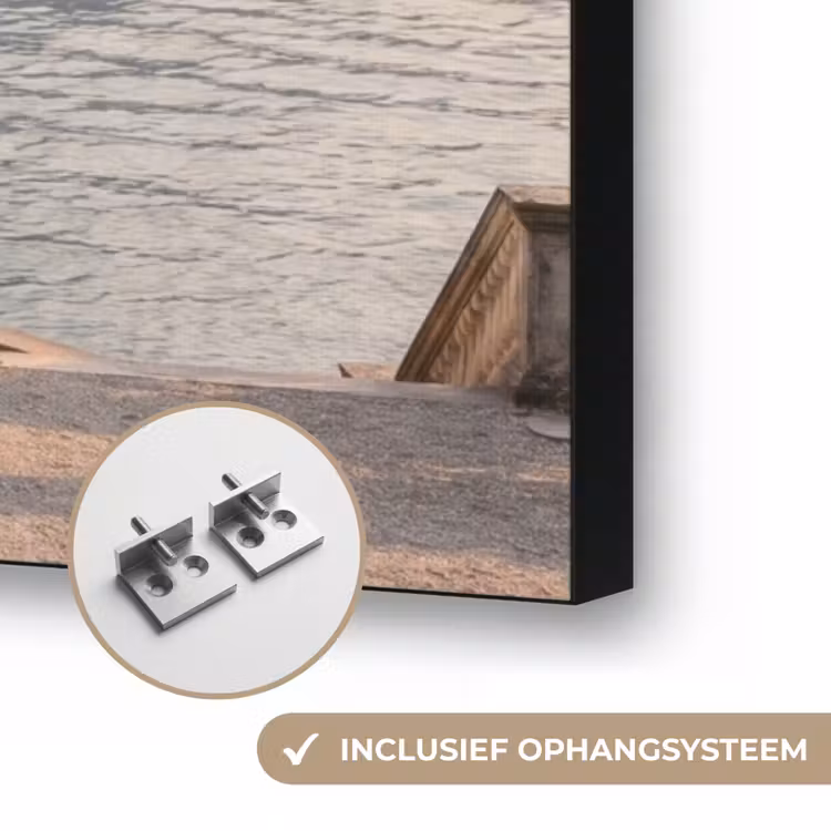 Art frame - Villa - water -trappen - Villa - water -trappen Textielframe zwart klein