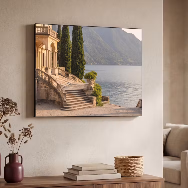 Art frame - Villa - water -trappen - Villa - water -trappen Textielframe zwart klein