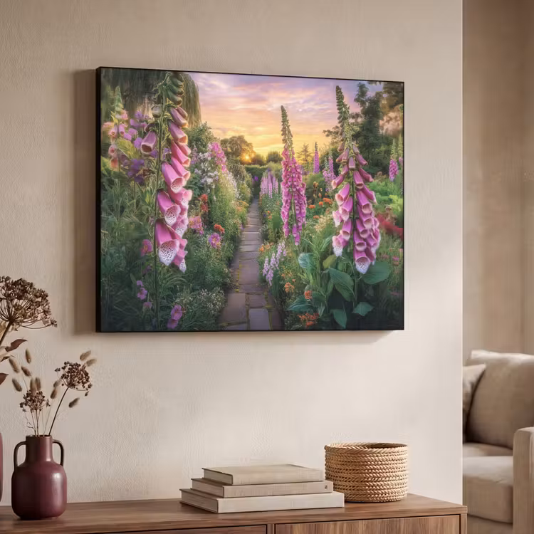 Vingerhoedskruid - Bloemen - Tuin Textielframe zwart klein -sfeer3