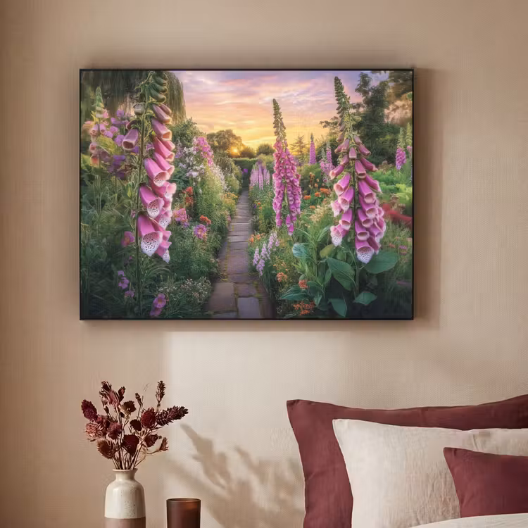 Vingerhoedskruid - Bloemen - Tuin Textielframe - compleet frame klein -sfeer1