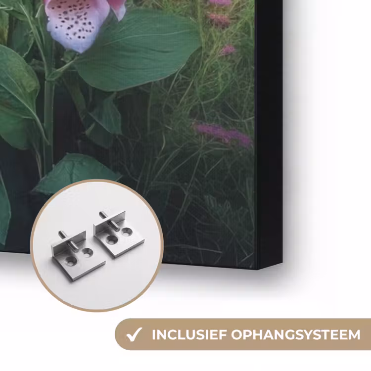 Vingerhoedskruid - Bloemen - Tuin Textielframe zwart klein -USP_ophangsysteemNL