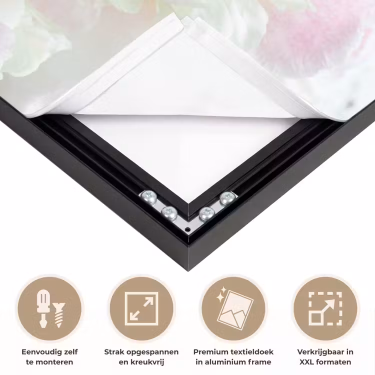 Vintage - Bloemen - Rozen - Natuur Textielframe zwart klein -USP_feed_closeupNL