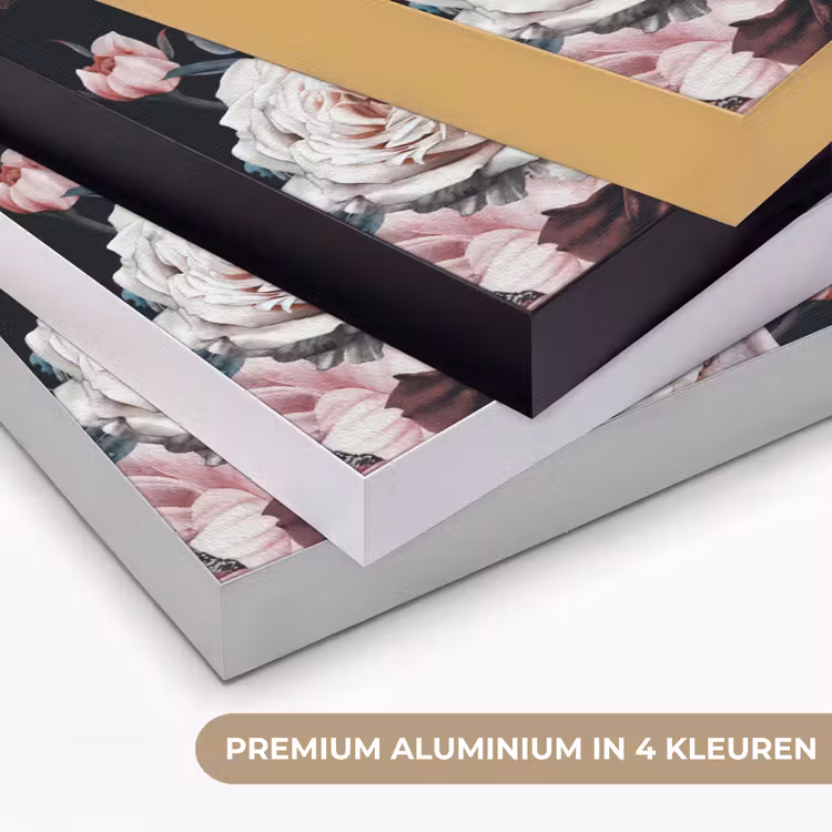 Vintage - Rozen - Romantisch - Bloemen Textielframe zwart klein -USP_kleurenNL