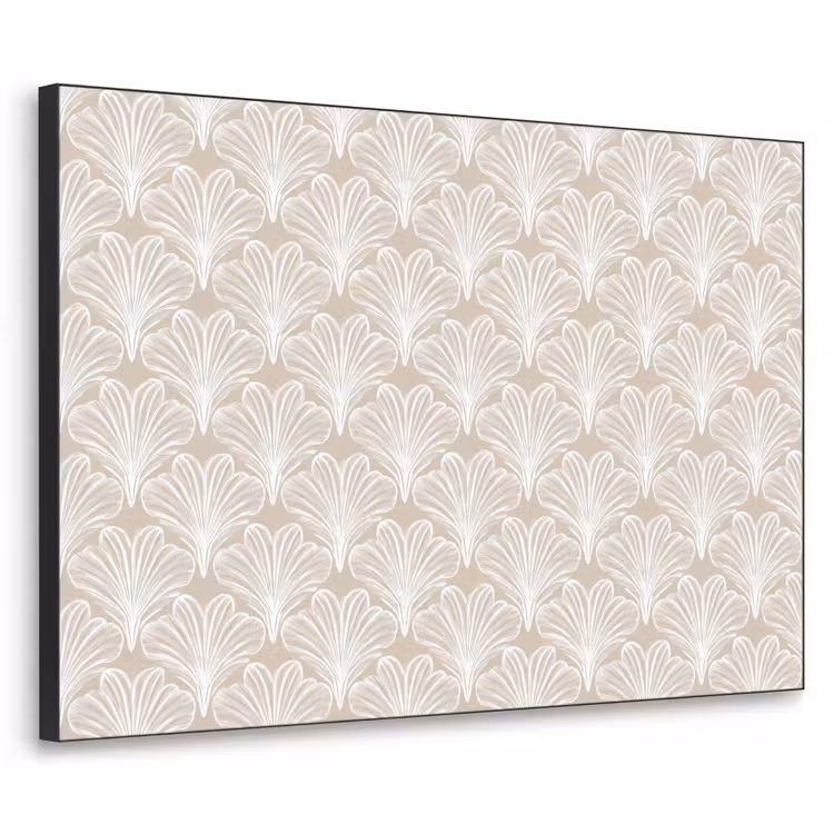 Vintage - Waaier -Crème Textielframe zwart klein 947 -3d