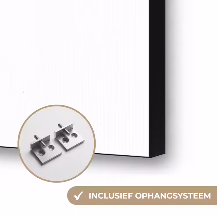 Viool - Oranje - Zwart - Penseelstreken Textielframe zwart klein -USP_ophangsysteemNL