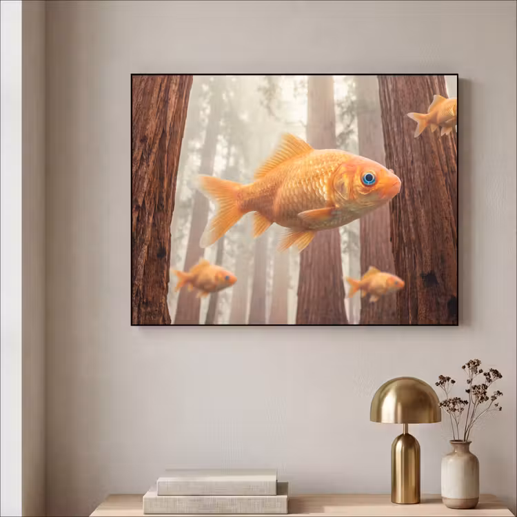 Art frame - Vis - Bos - Fantasie - Vis - Bos - Fantasie Textielframe zwart klein