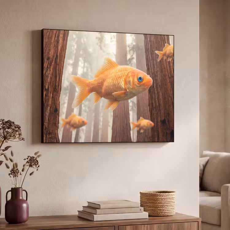 Art frame - Vis - Bos - Fantasie - Vis - Bos - Fantasie Textielframe zwart klein