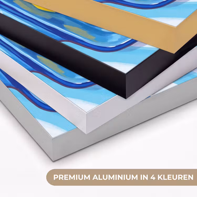 Vis - Citroen - Kruiden - Eten - Blauw Textielframe zwart klein -USP_kleurenNL