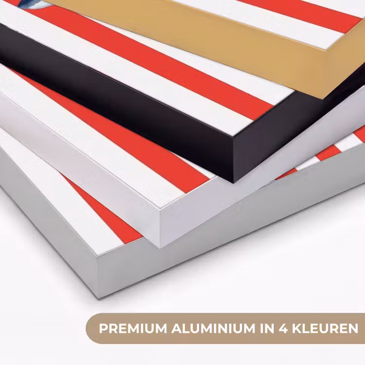 Vis - Haai - Zee - Illustratie - Blauw Textielframe zwart klein -USP_kleurenNL