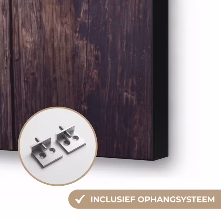 Art frame - Vis - Hout - Eten - Vis - Hout - Eten Textielframe zwart klein