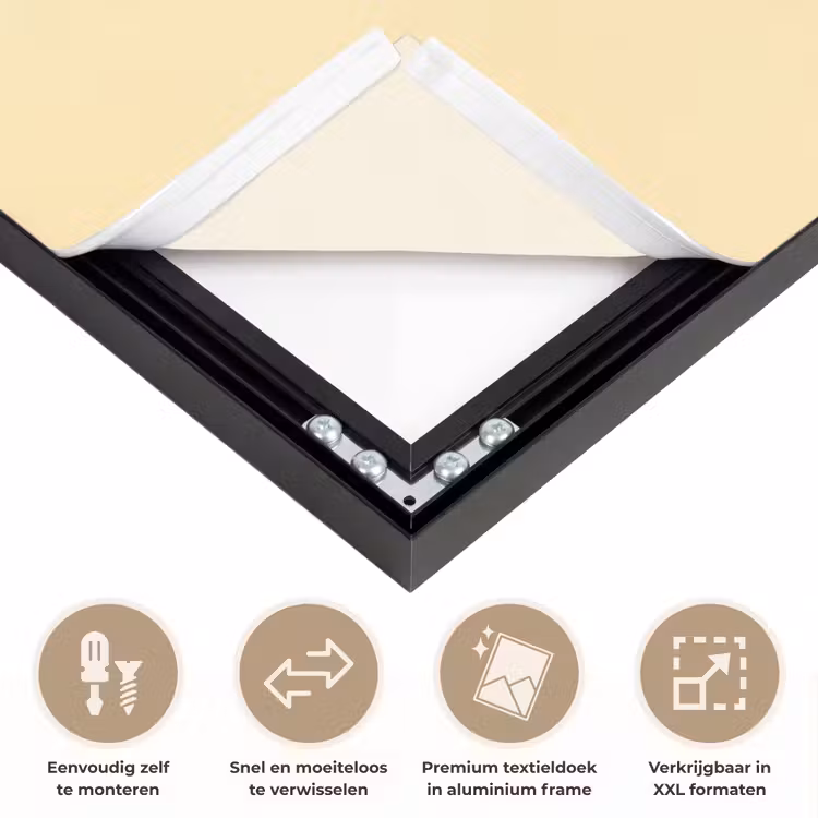 Vis - illustratie - Stippen - Oranje Textielframe zwart klein -USP_closeupNL