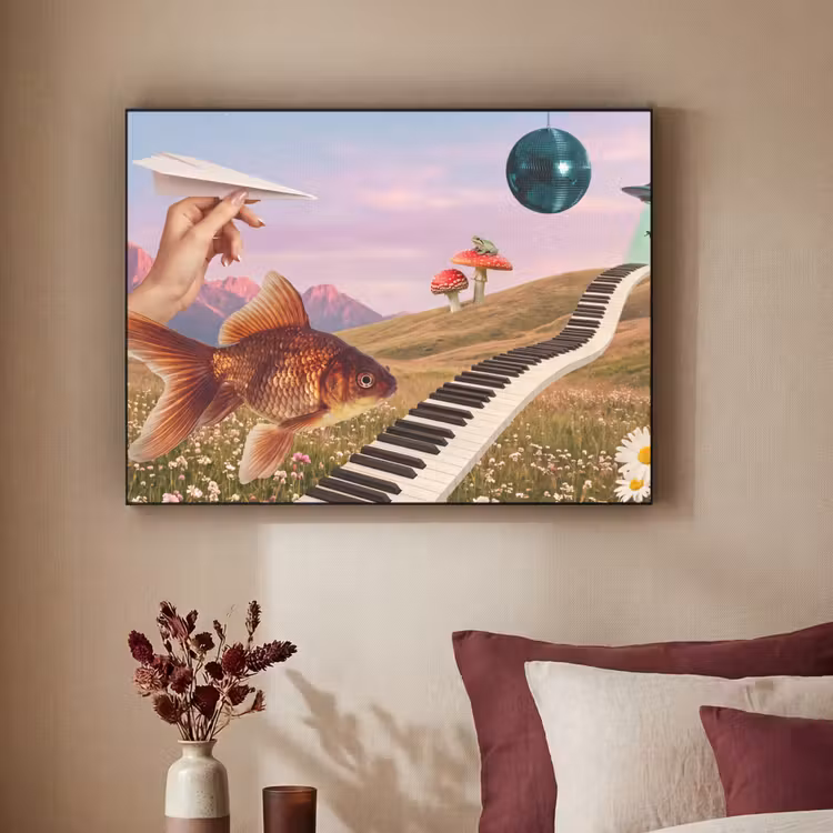 Art frame - Vis - Natuur - Abstract - Vis - Natuur - Abstract Textielframe zwart klein