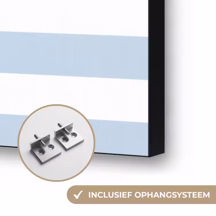 Vis - Oceaan - Illustratie - Blauw - Strepen Textielframe zwart klein -USP_ophangsysteemNL