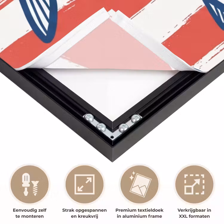 Vis - Patroon - Strepen - Illustratie - Rood Textielframe zwart klein -USP_feed_closeupNL