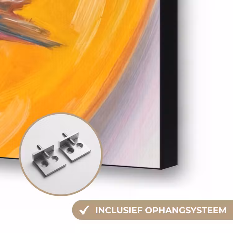 Vis - Vier - Eten - Modern - Kleurrijk Textielframe zwart klein -USP_ophangsysteemNL