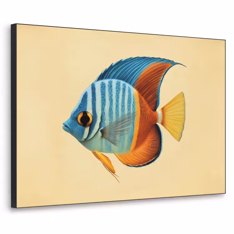 Vis - Vinnen - Blauw - Ogen Textielframe - compleet frame klein -3d